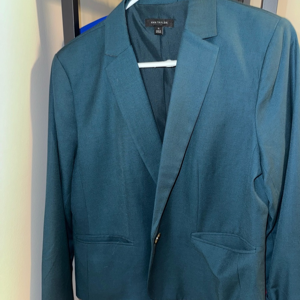 Ann Taylor Teal suit jacket and pants